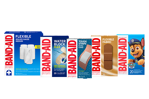 A group of Bandaid products