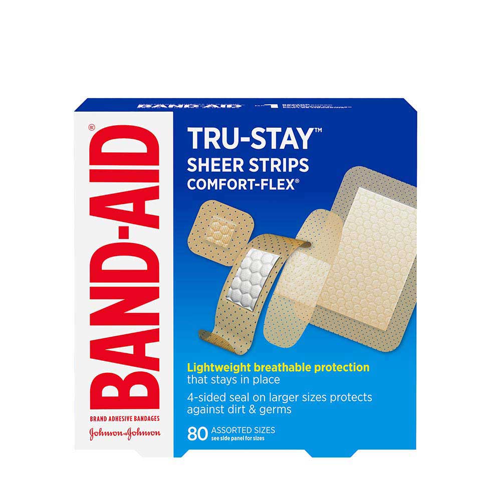 TRU-STAY™ SHEER STRIPS COMFORT-FLEX® Bandages, 80 ccount| BAND-AID®