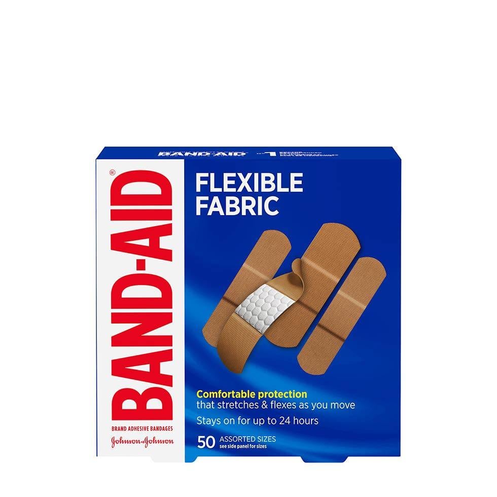 Band-Aid Flexible fabric bandages in 50 assorted sizes