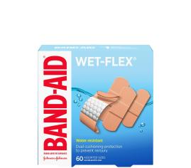 Band-Aid wet flex bandages in assorted sizes pack